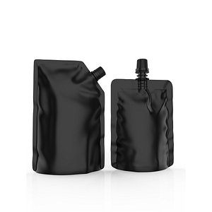 Blank Pouch Bag With Corner and Top Spout Lid Mock up 3D model