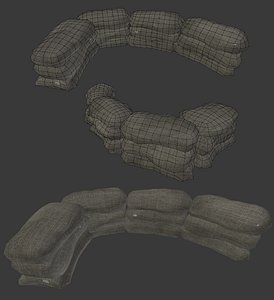3D sandbag wall model