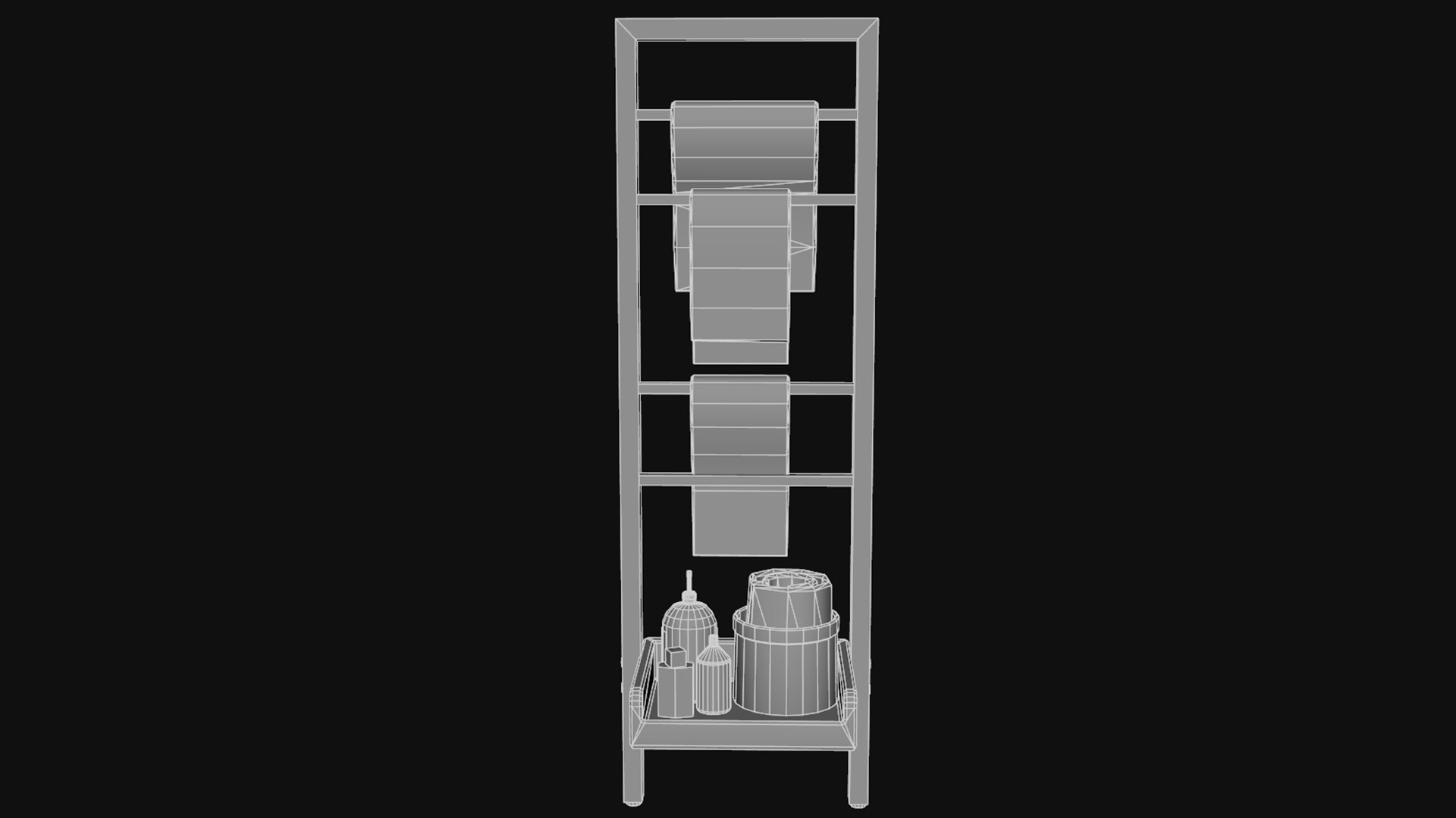 Ladder Style Towel Rack Model TurboSquid 2175704   Ladderstyletowelrack Wireframe1 