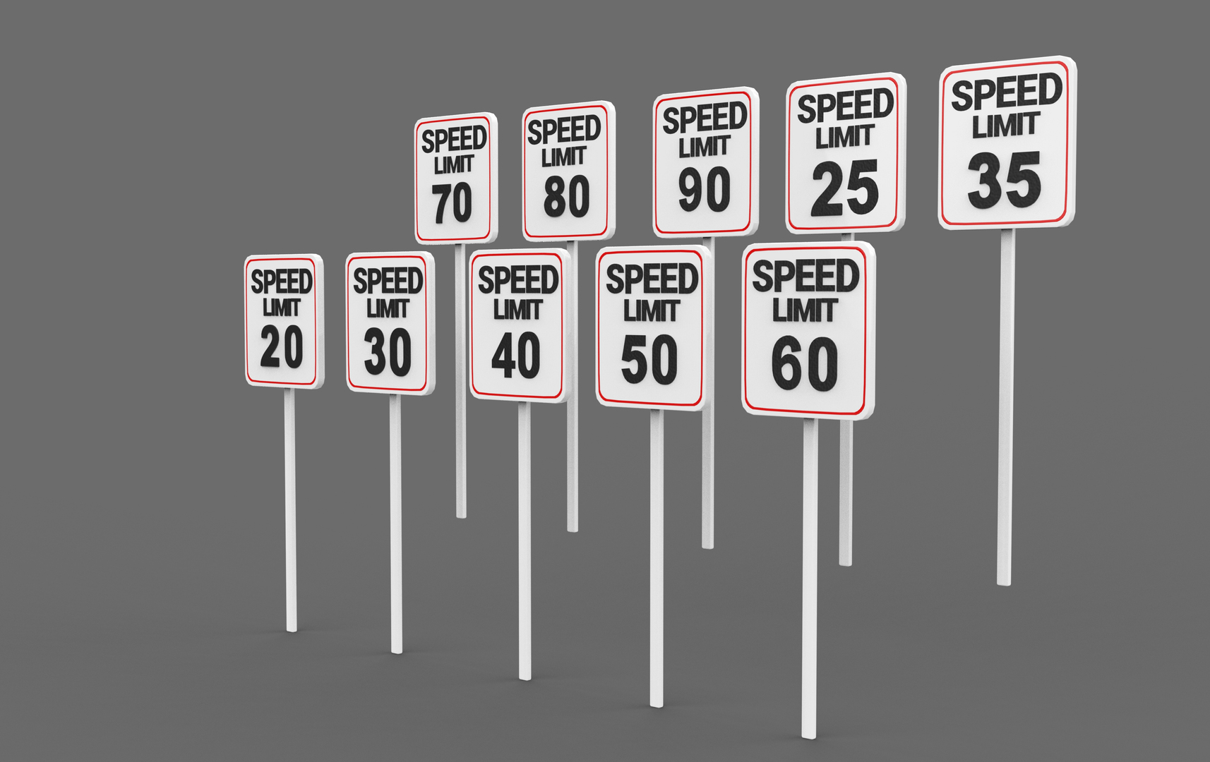 modelo 3d Modelo 3D de señal de límite de velocidad - TurboSquid 2361105