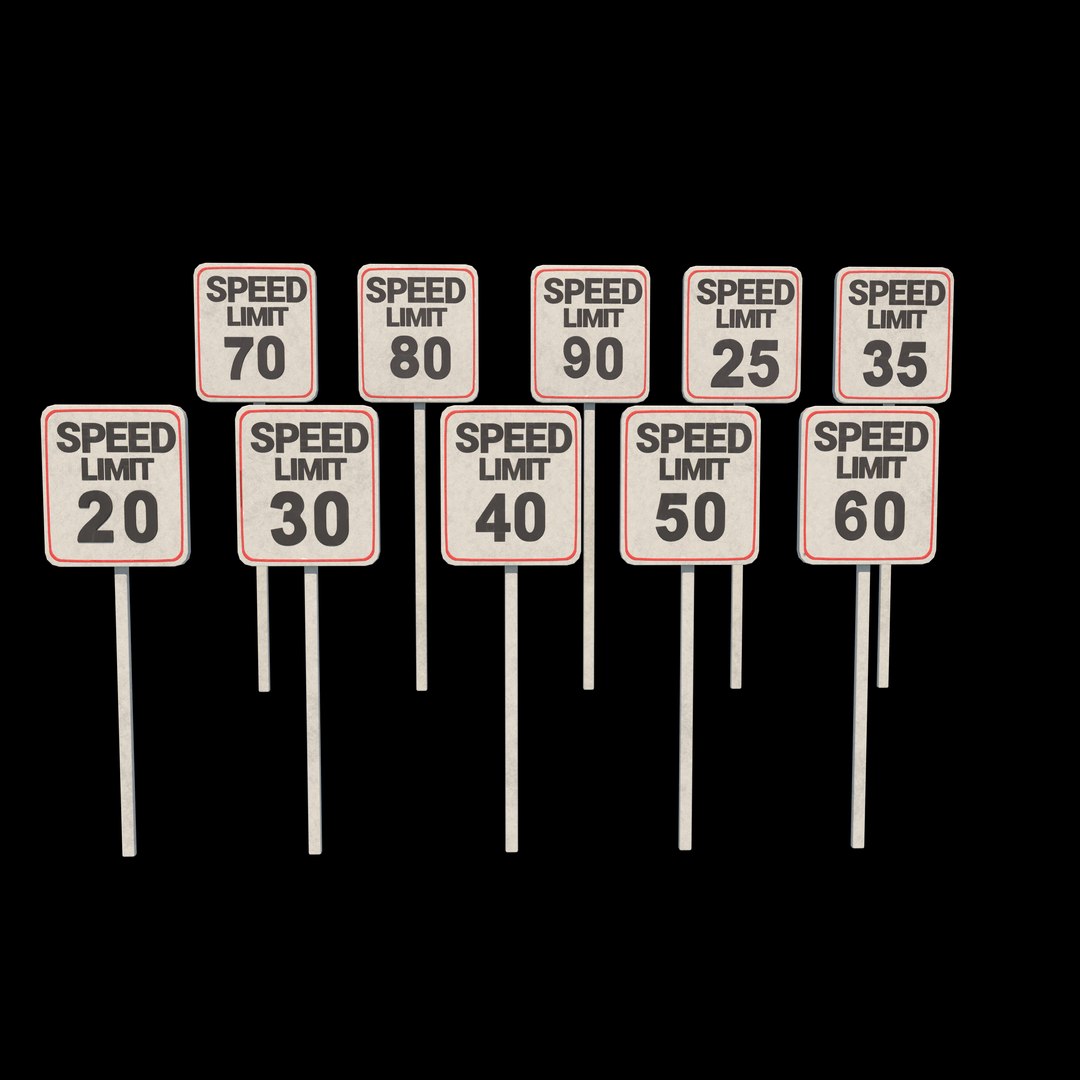 3D Speed Limit Sign 3D Model - TurboSquid 2361105