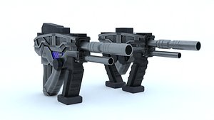 Sci-Fi Tactical Pistol Duo Game-Ready PBR Low-Poly Weapon Pack 3D model