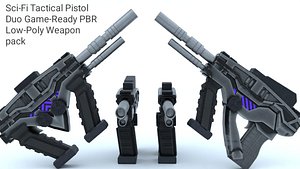 Sci-Fi Tactical Pistol Duo Game-Ready PBR Low-Poly Weapon Pack