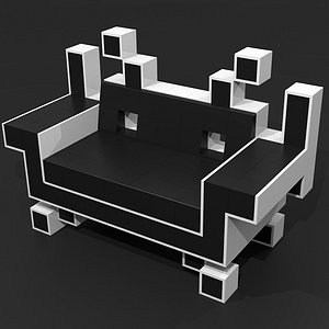 3d model of couch space invaders