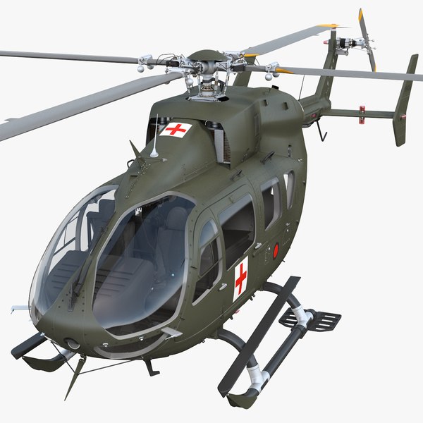 3D eurocopter h-72 lakota rigged