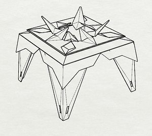 origami gril 3D model