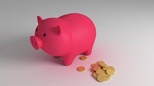 Piggy Bank and Coins