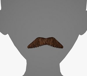 Facial Hair Cards Style 5 - Mustache 3D model