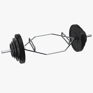 Olympic Hex Weight Lifting Trap Bar with Plates