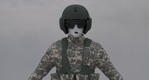 Black Hawk Helicopter Pilot 3D model