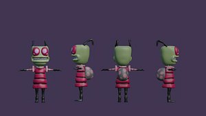 Invader Zim Rigged 3D Model model