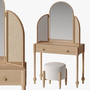 Snelling - Arch vanity mirror and dressing table 3D model