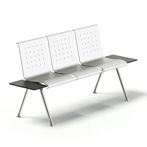 3D silver waiting chairs model