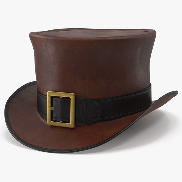 Leather Top Hat Brown with Buckle model