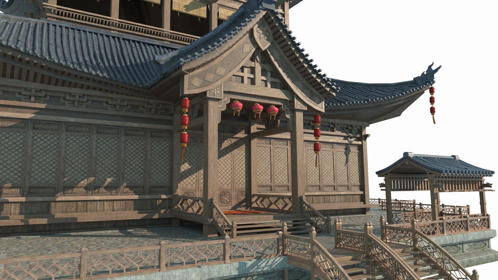 Photo inspiration: Visual Reference: Asian Ancient Architecture Large Penthouse Hotel 3D Model