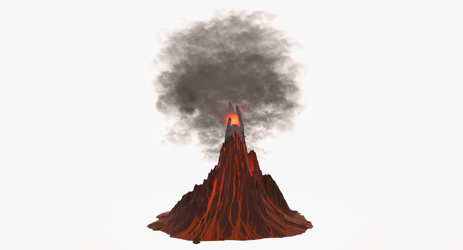 3d Volcano Active Model
