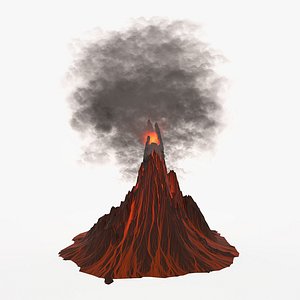 3d volcano active model