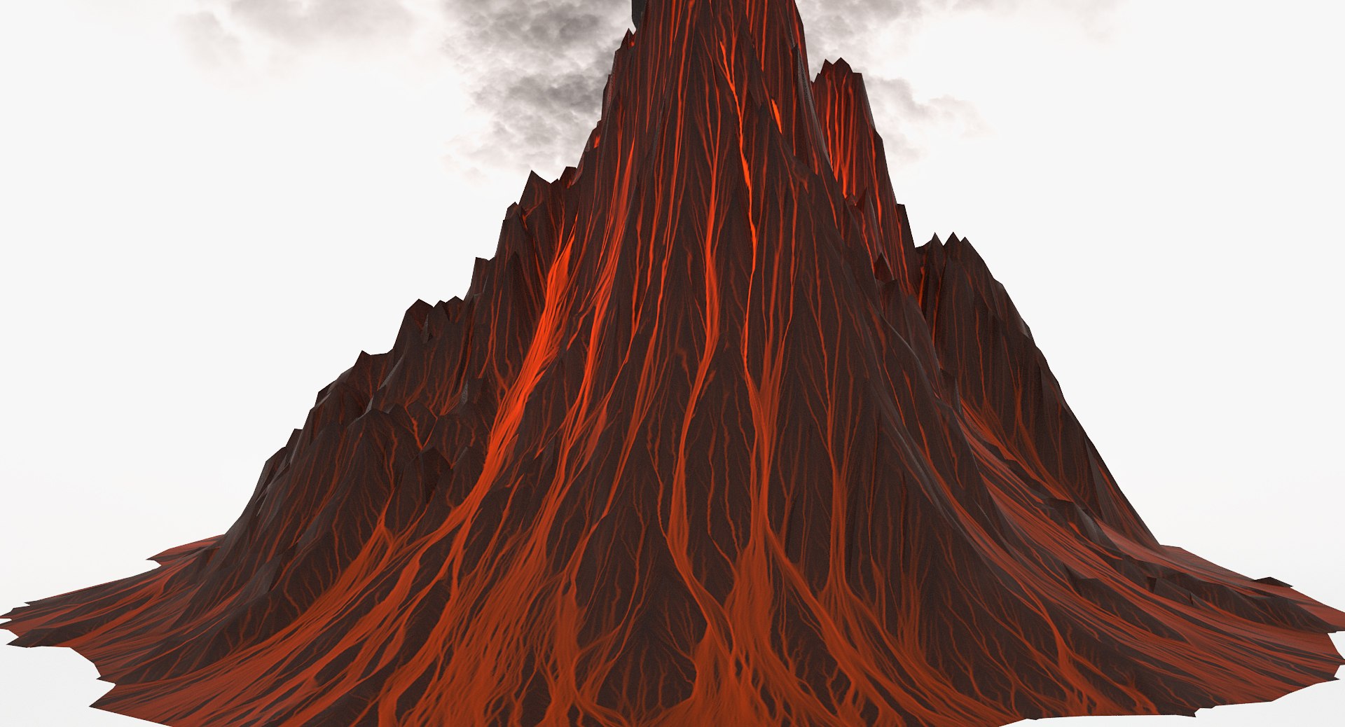 3d Volcano Active Model
