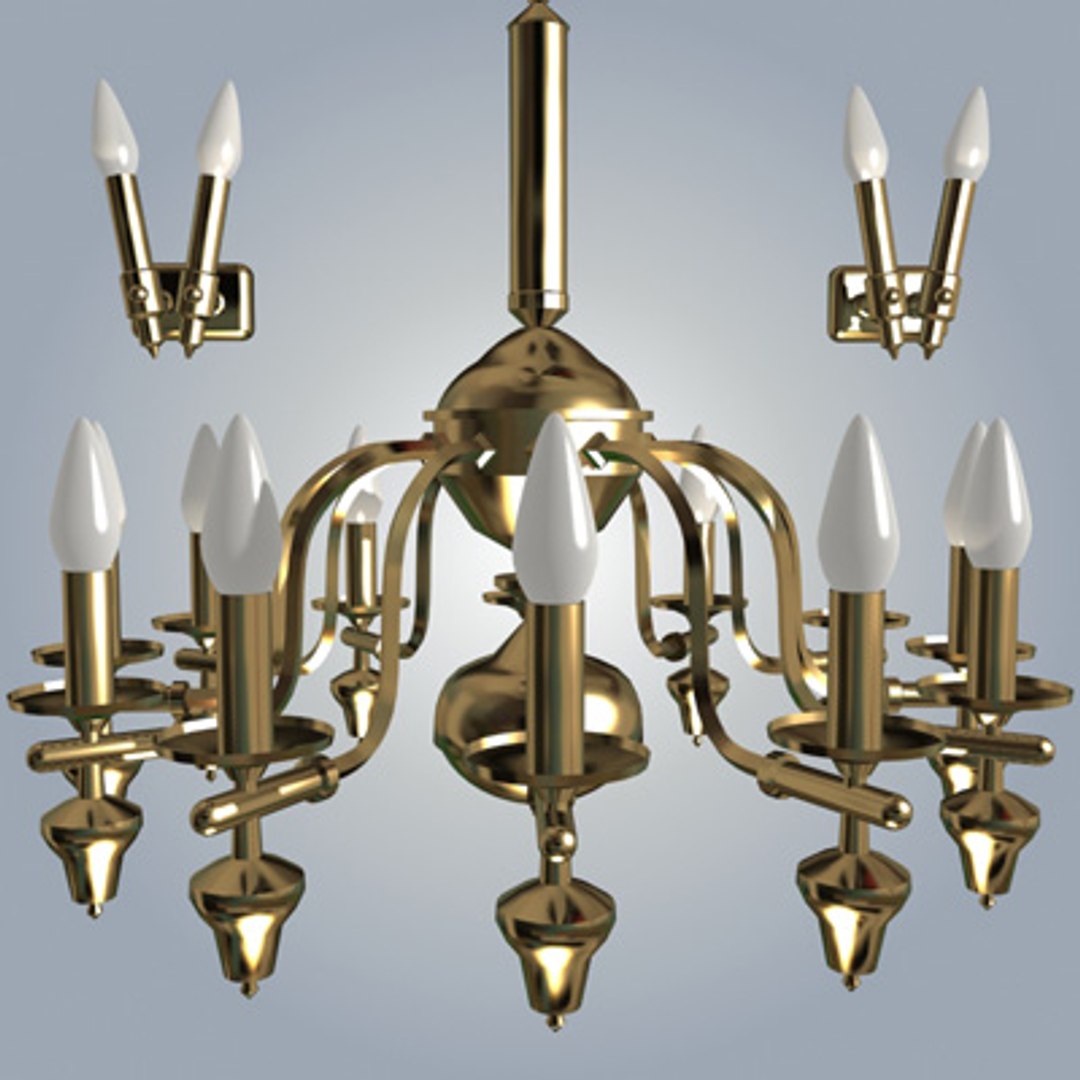 3d Model Chandelier Lamp Wall