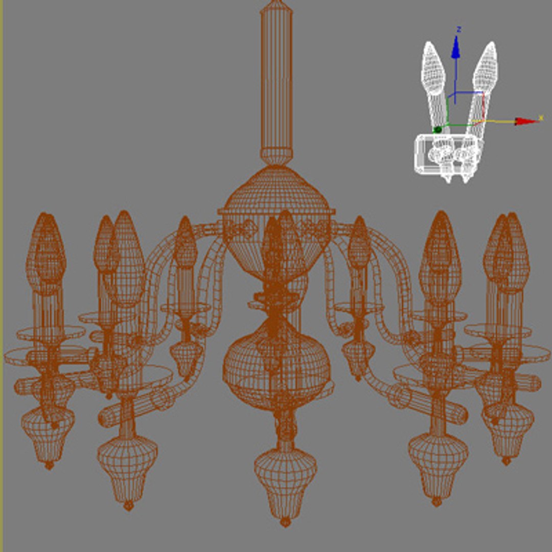 3d Model Chandelier Lamp Wall