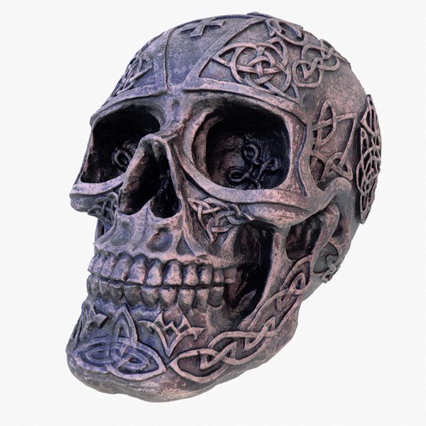3D Celtic skull 02 high-poly 3D model model