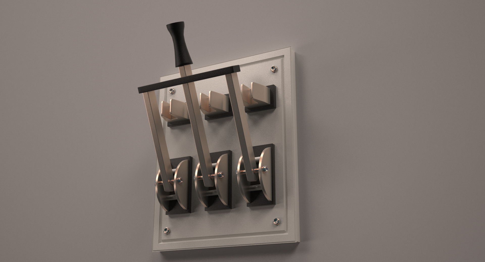 3D model triple electric knife switch TurboSquid 1225270