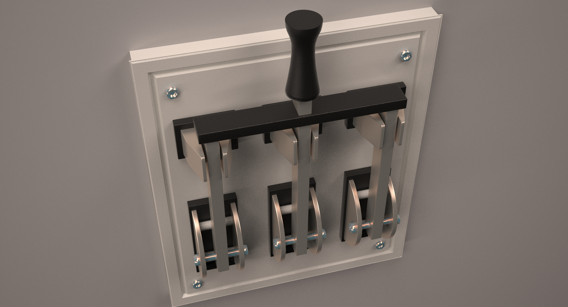 3D model triple electric knife switch TurboSquid 1225270