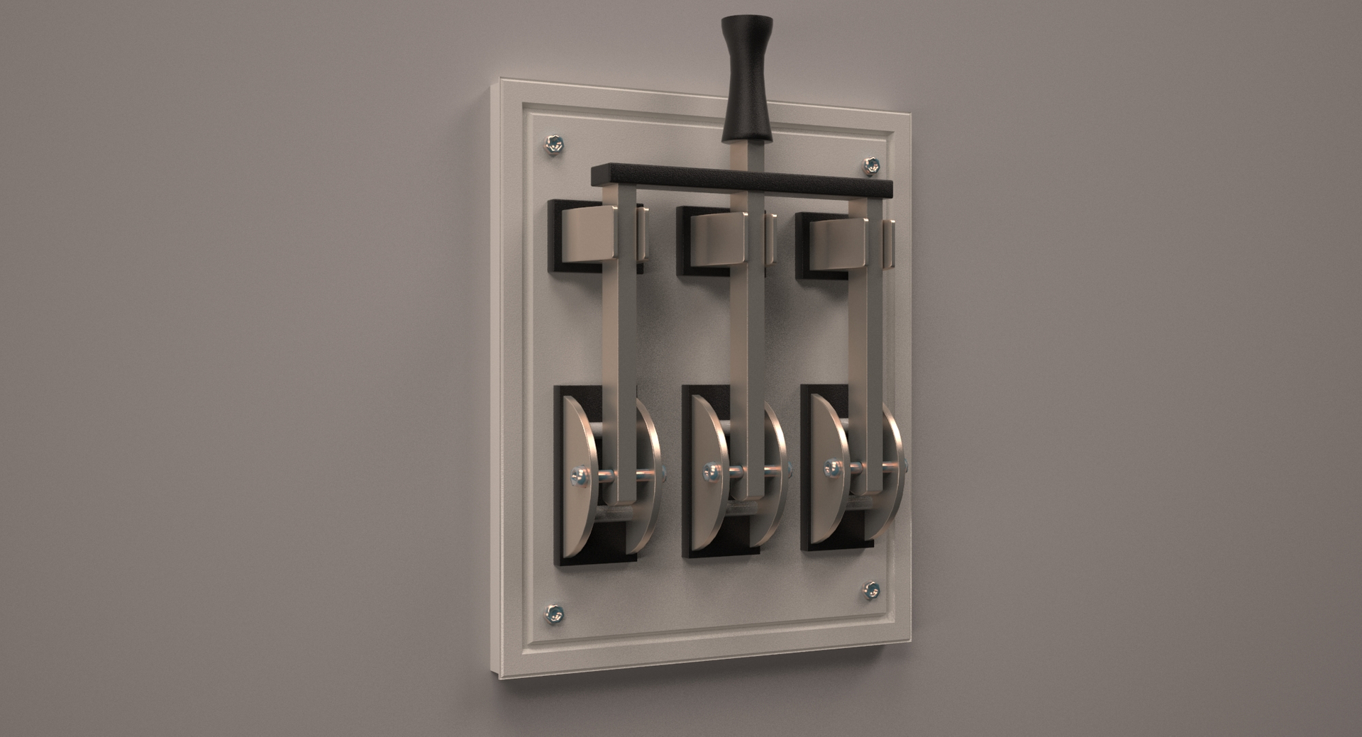 3D model triple electric knife switch TurboSquid 1225270