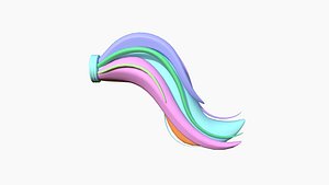 Furry Tail A01 Colored - Headband Character Design 3D model