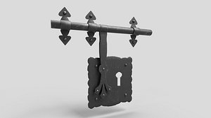 Gate Barrel Bolt Medieval M6 model
