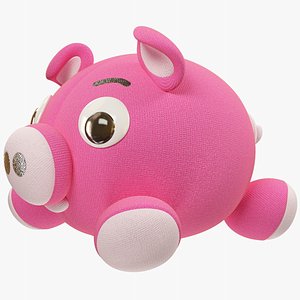 3D pink stuffed pig