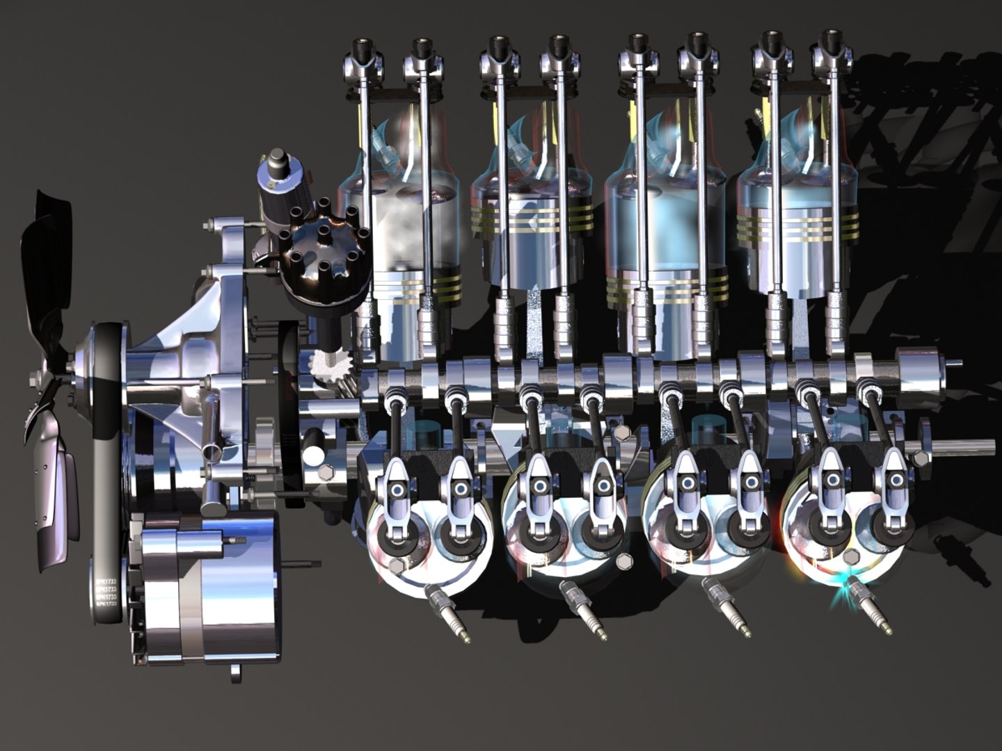 3d Model V8 Engine 5 Fx