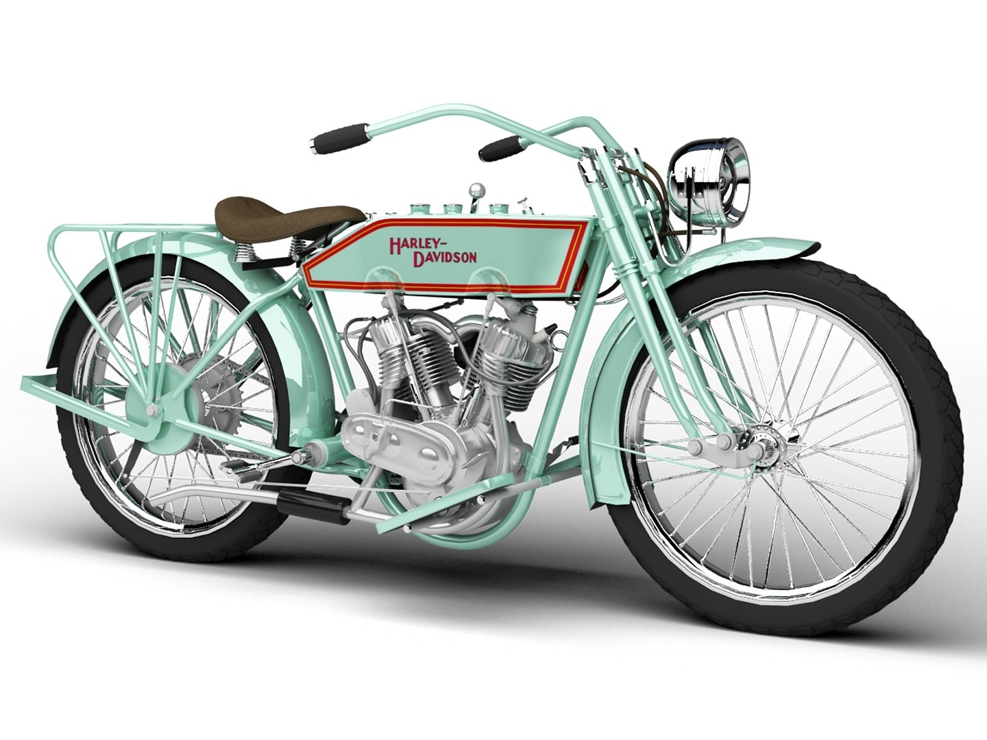 3d Model Harley-davidson 11j 1915 Motorcycle