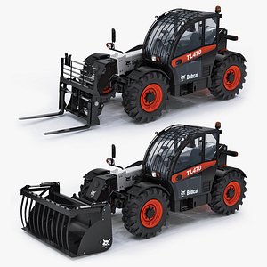 Bobcat TL470 Telescopic Handler and Loader Rigged 3D model