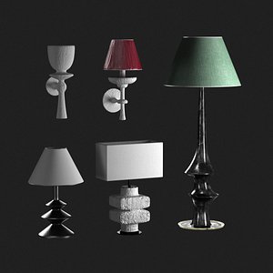 lights set table lamp 3D model