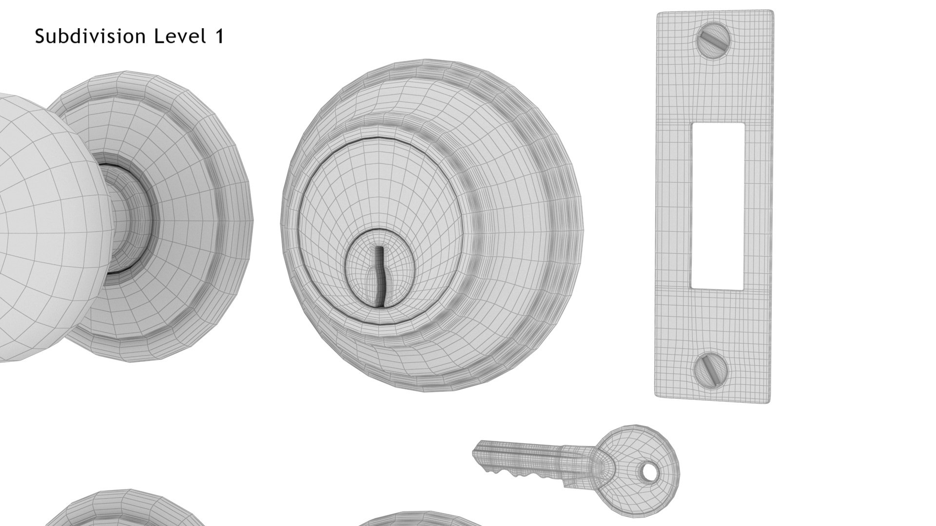 door knob set 3D model https://p.turbosquid.com/ts-thumb/St/1EeTLZ/xp/doorknobset_renderwireframe1.1/jpg/1619973541/1920x1080/fit_q87/7644d2a06a05f647bf5ddd8565d4604bb5ab34b2/doorknobset_renderwireframe1.1.jpg