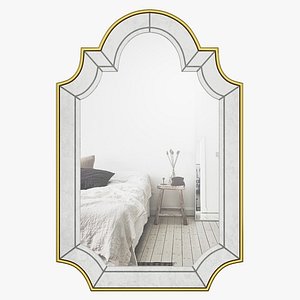 Arch-Crowned Top Champagne Wall Mirror WLAO1079