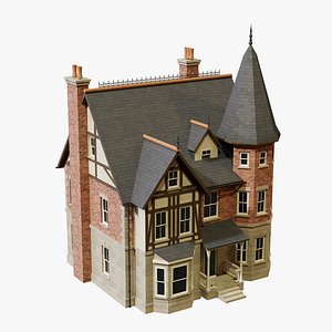 Victorian Turret House Queen Anne - Game Ready PBR