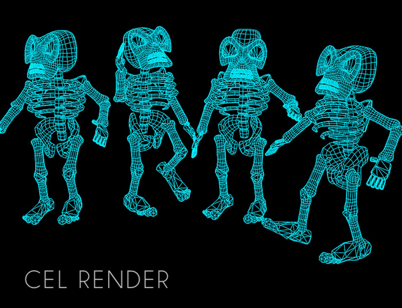 Toon Skeleton Rigged Cartoon 3d Dxf