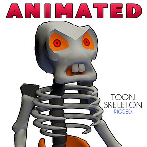 toon skeleton rigged cartoon 3d dxf