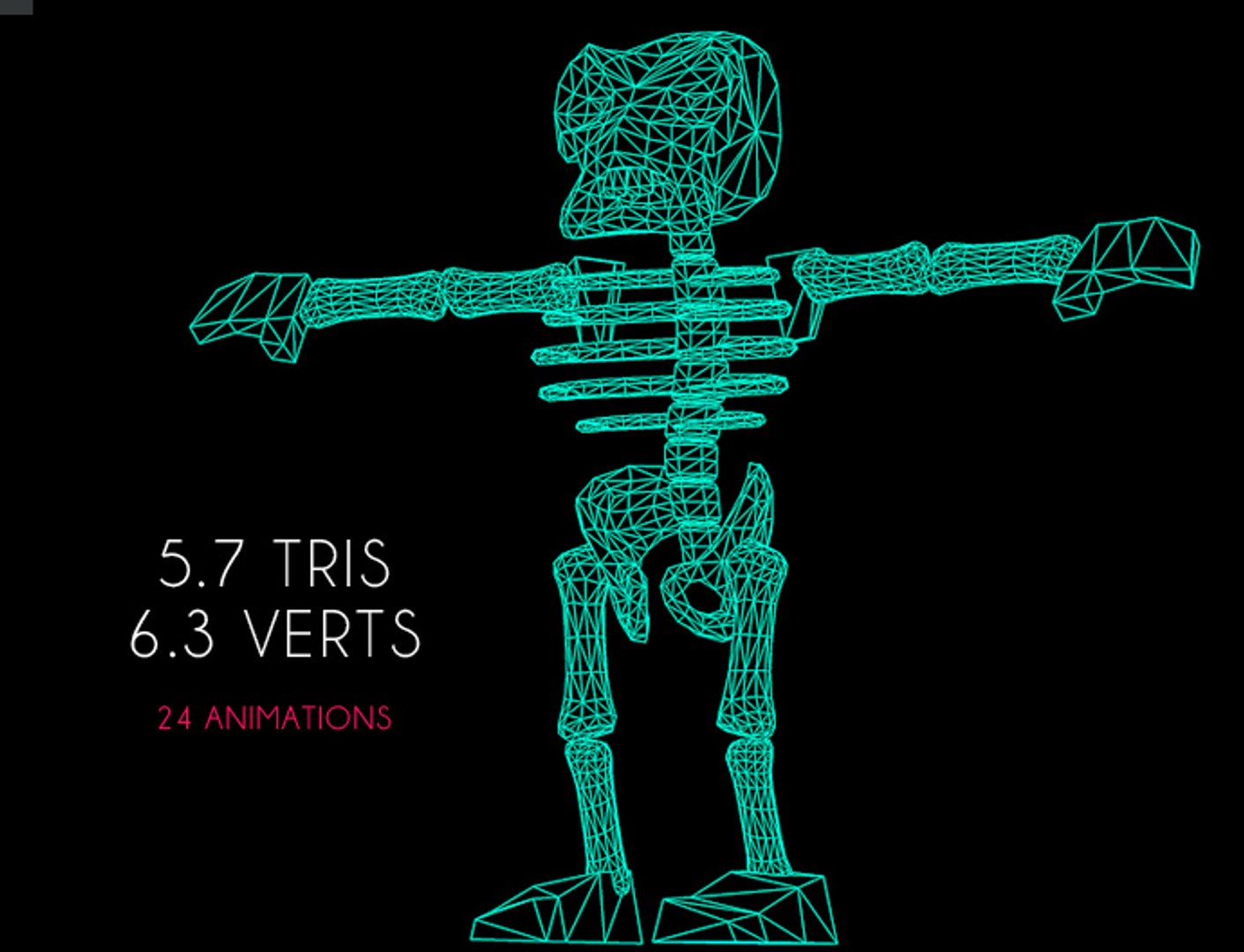 Toon Skeleton Rigged Cartoon 3d Dxf