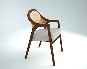 wooden rattan chair