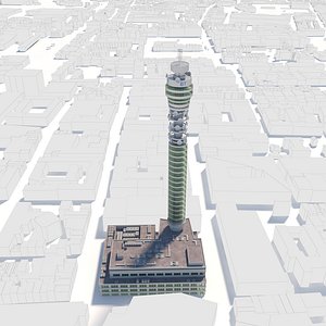 BT tower and environment 3D model