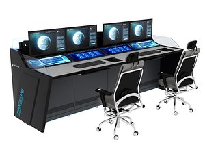 Control Room Desk 09 3D model