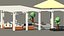 Bar d'été de vacances Low Poly