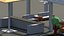 Bar d'été de vacances Low Poly