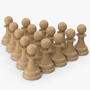 Chess Pawns Set 3D model