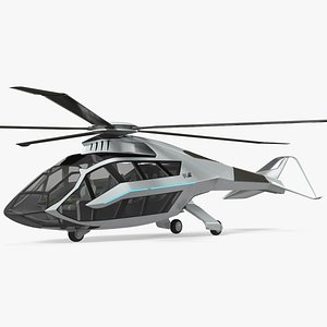 Futuristic Helicopter Concept Rigged 3D model
