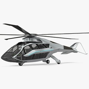 Futuristic Helicopter Concept Rigged