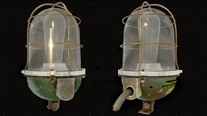 3D Rusty Bunker Lamp model